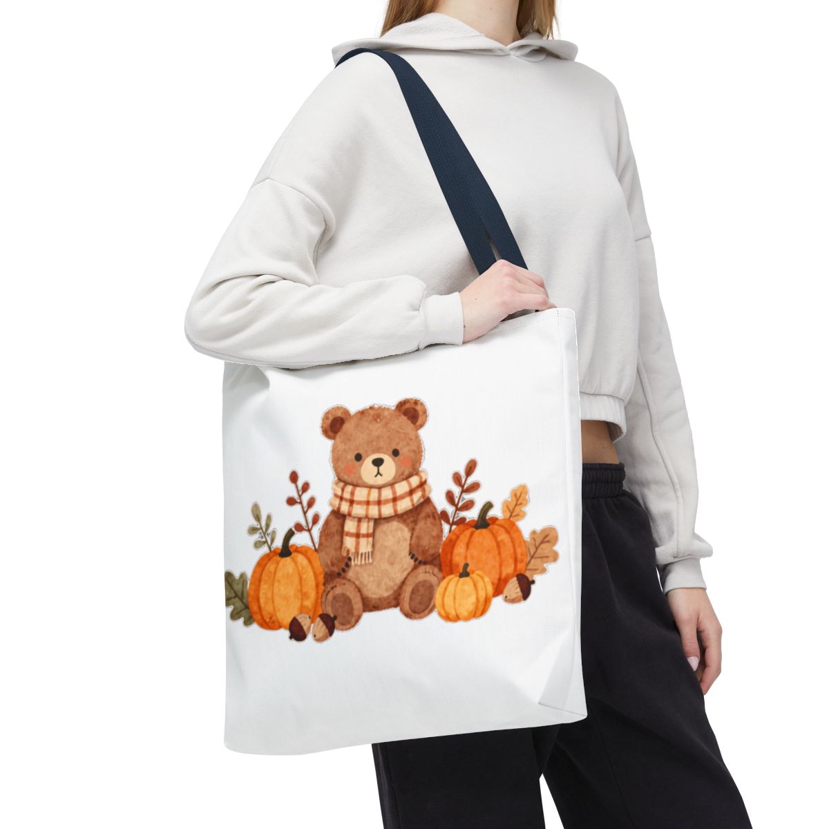 HELLO FALL BEAR TOTE BAG