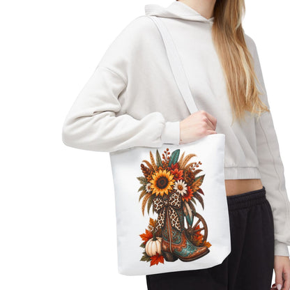 FALL COWGIRL BOOT TOTE BAG