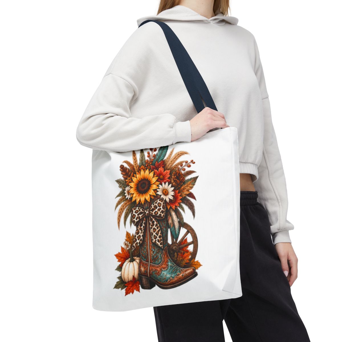 FALL COWGIRL BOOT TOTE BAG