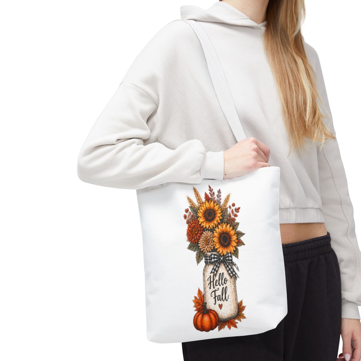 HELLO FALL SUNFLOWER TOTE BAG
