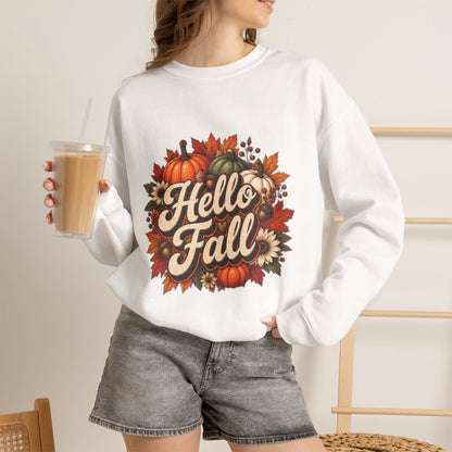 HELLO FALL PUMPKINS Unisex Heavy Blend™ Crewneck Sweatshirt