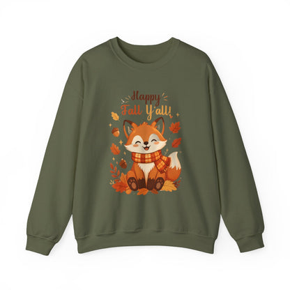 HAPPY FALL YALL FOX Unisex Heavy Blend™ Crewneck Sweatshirt