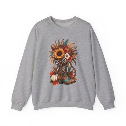 FALL COWGIRL BOOT Unisex Heavy Blend™ Crewneck Sweatshirt