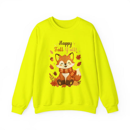 HAPPY FALL YALL FOX Unisex Heavy Blend™ Crewneck Sweatshirt