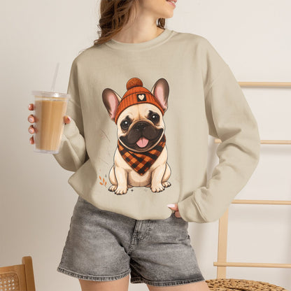 FALL FRENCHIE BANDANA Unisex Heavy Blend™ Crewneck Sweatshirt