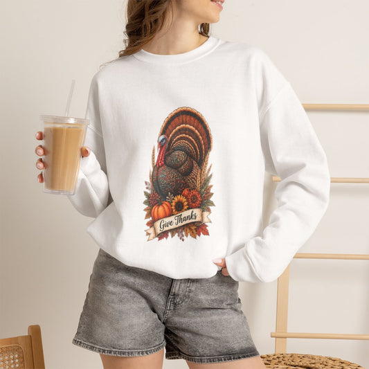 GIVE THANKS Unisex Heavy Blend™ Crewneck Sweatshirt