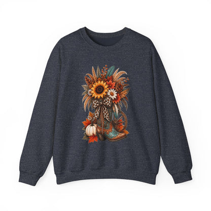 FALL COWGIRL BOOT Unisex Heavy Blend™ Crewneck Sweatshirt