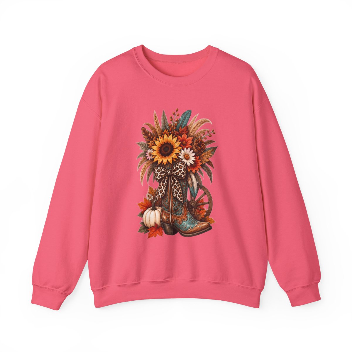 FALL COWGIRL BOOT Unisex Heavy Blend™ Crewneck Sweatshirt