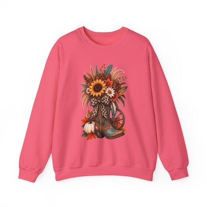 FALL COWGIRL BOOT Unisex Heavy Blend™ Crewneck Sweatshirt