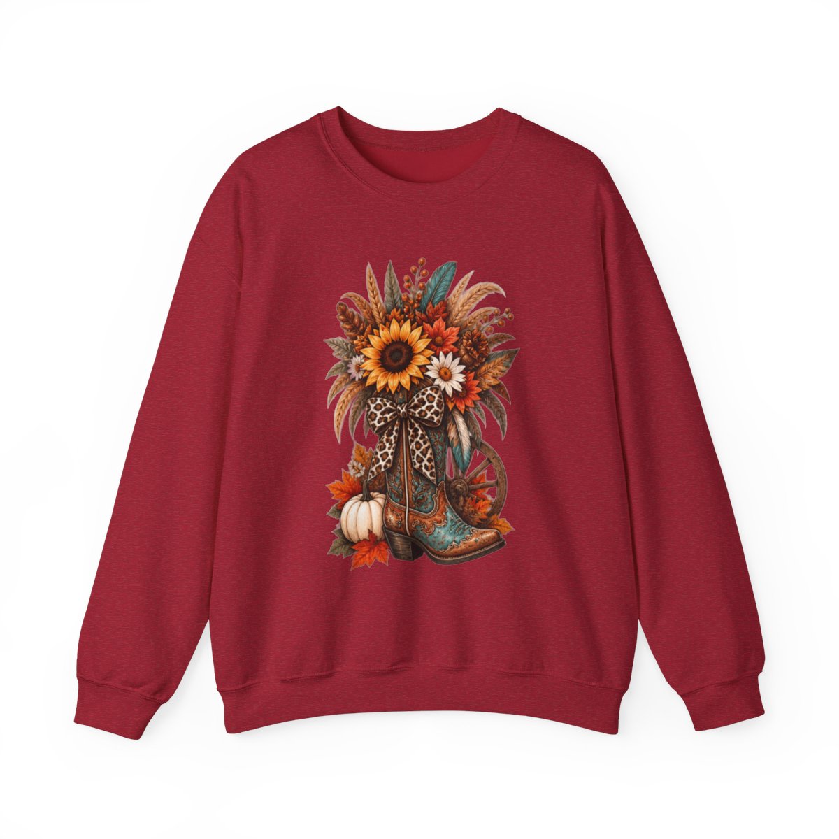 FALL COWGIRL BOOT Unisex Heavy Blend™ Crewneck Sweatshirt