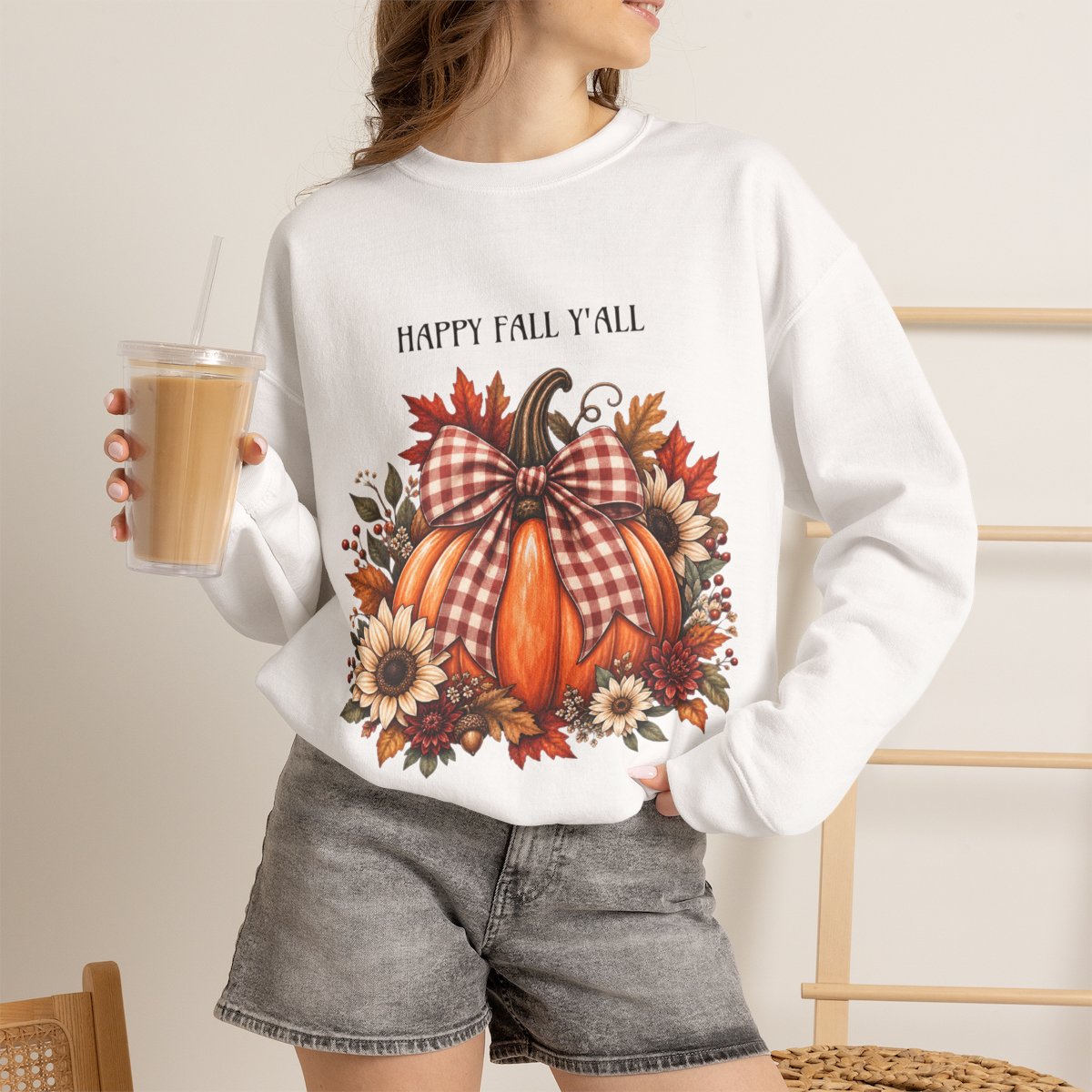 HAPPY FALL Y'ALL Unisex Heavy Blend™ Crewneck Sweatshirt