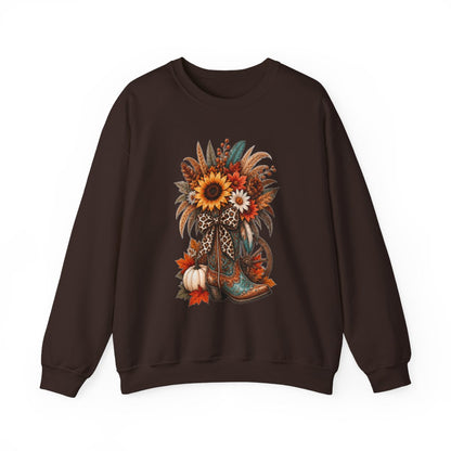 FALL COWGIRL BOOT Unisex Heavy Blend™ Crewneck Sweatshirt
