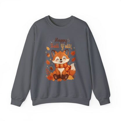 HAPPY FALL YALL FOX Unisex Heavy Blend™ Crewneck Sweatshirt