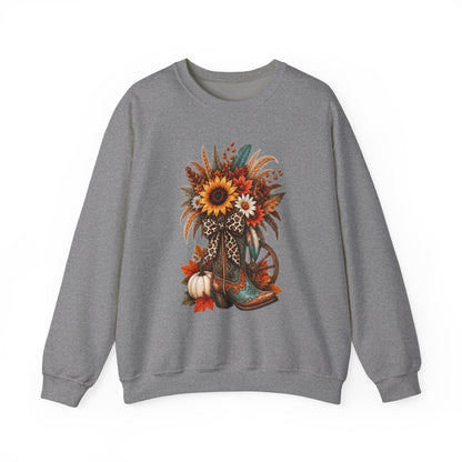 FALL COWGIRL BOOT Unisex Heavy Blend™ Crewneck Sweatshirt