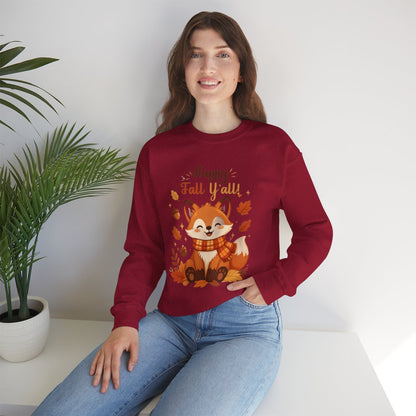 HAPPY FALL YALL FOX Unisex Heavy Blend™ Crewneck Sweatshirt