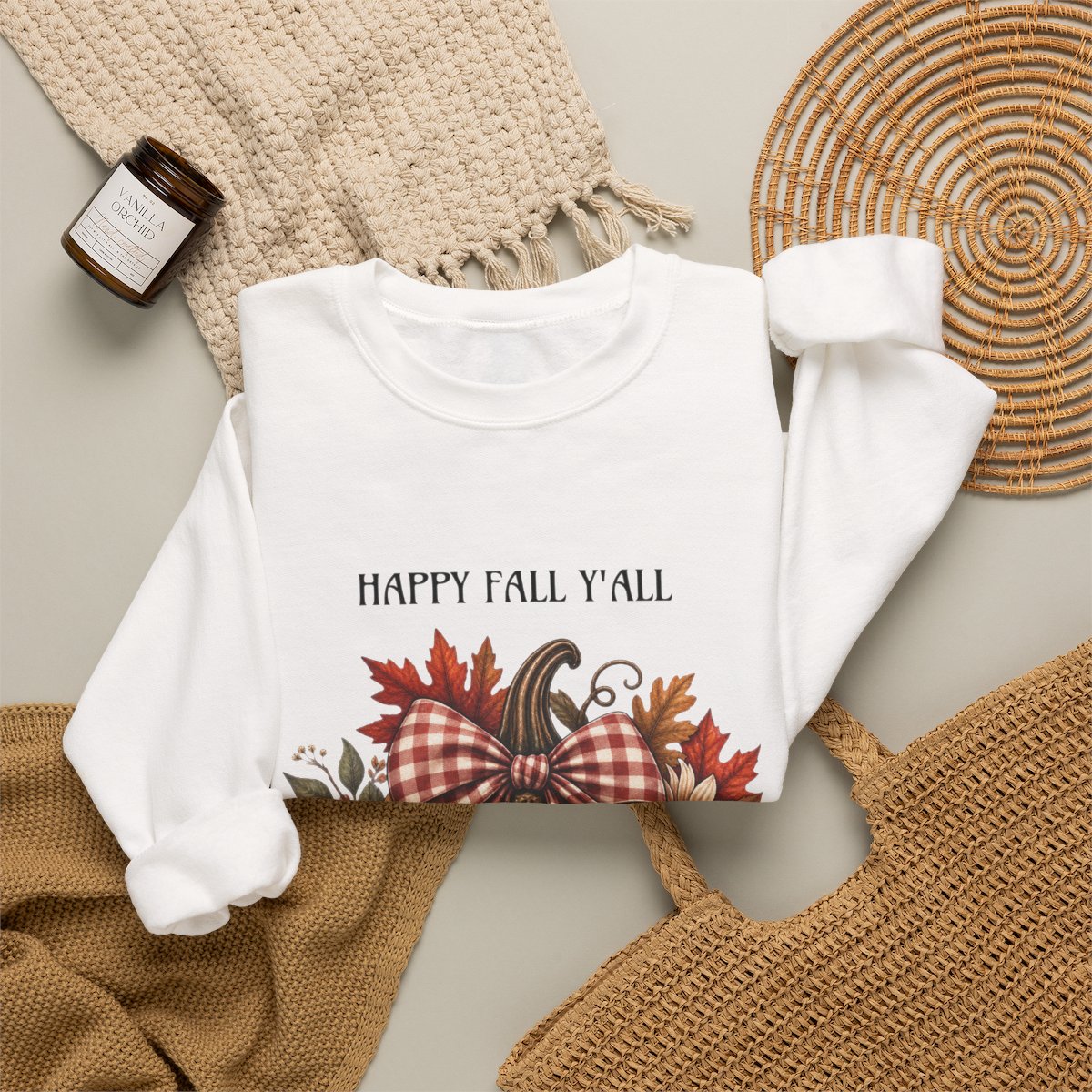 HAPPY FALL Y'ALL Unisex Heavy Blend™ Crewneck Sweatshirt