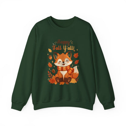 HAPPY FALL YALL FOX Unisex Heavy Blend™ Crewneck Sweatshirt