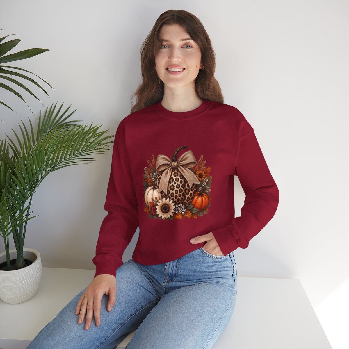 LEOPARD PUMPKIN Unisex Heavy Blend™ Crewneck Sweatshirt