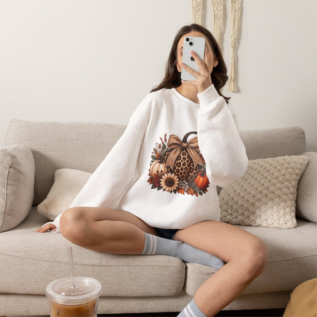 LEOPARD PUMPKIN Unisex Heavy Blend™ Crewneck Sweatshirt