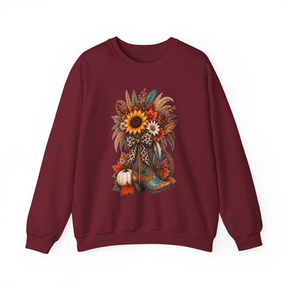 FALL COWGIRL BOOT Unisex Heavy Blend™ Crewneck Sweatshirt