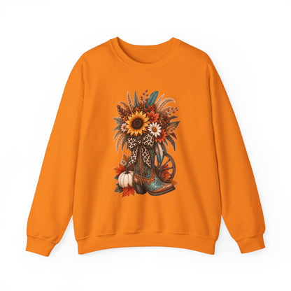 FALL COWGIRL BOOT Unisex Heavy Blend™ Crewneck Sweatshirt