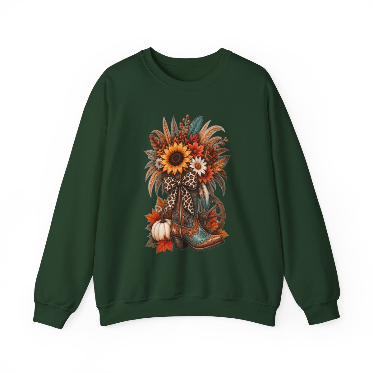 FALL COWGIRL BOOT Unisex Heavy Blend™ Crewneck Sweatshirt