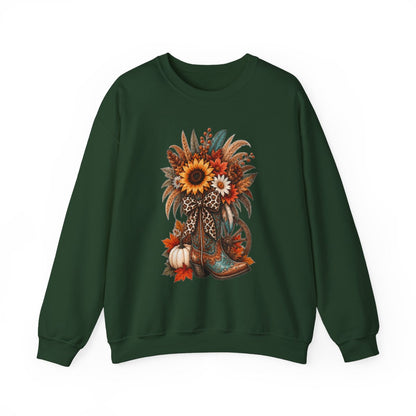 FALL COWGIRL BOOT Unisex Heavy Blend™ Crewneck Sweatshirt