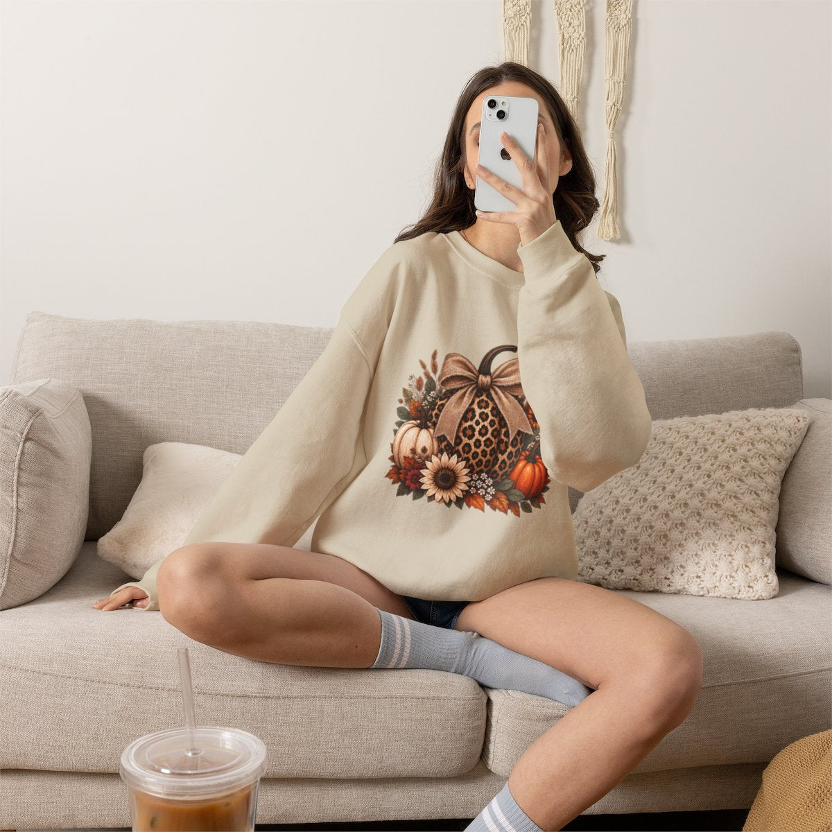 LEOPARD PUMPKIN Unisex Heavy Blend™ Crewneck Sweatshirt