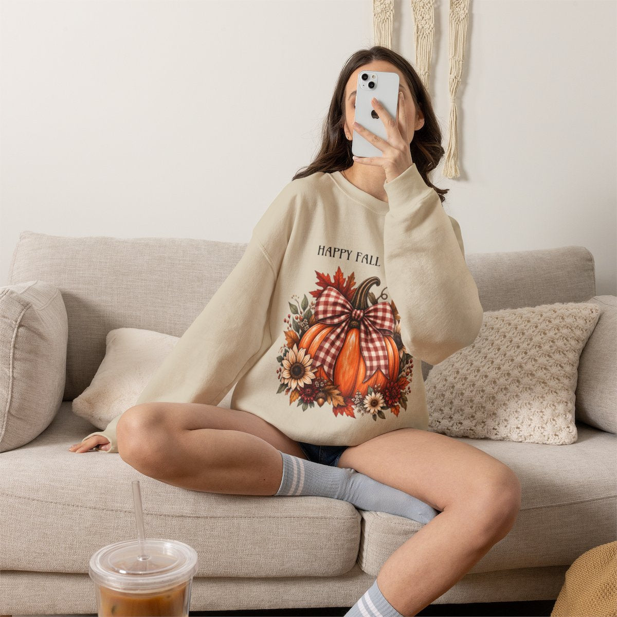 HAPPY FALL Y'ALL Unisex Heavy Blend™ Crewneck Sweatshirt