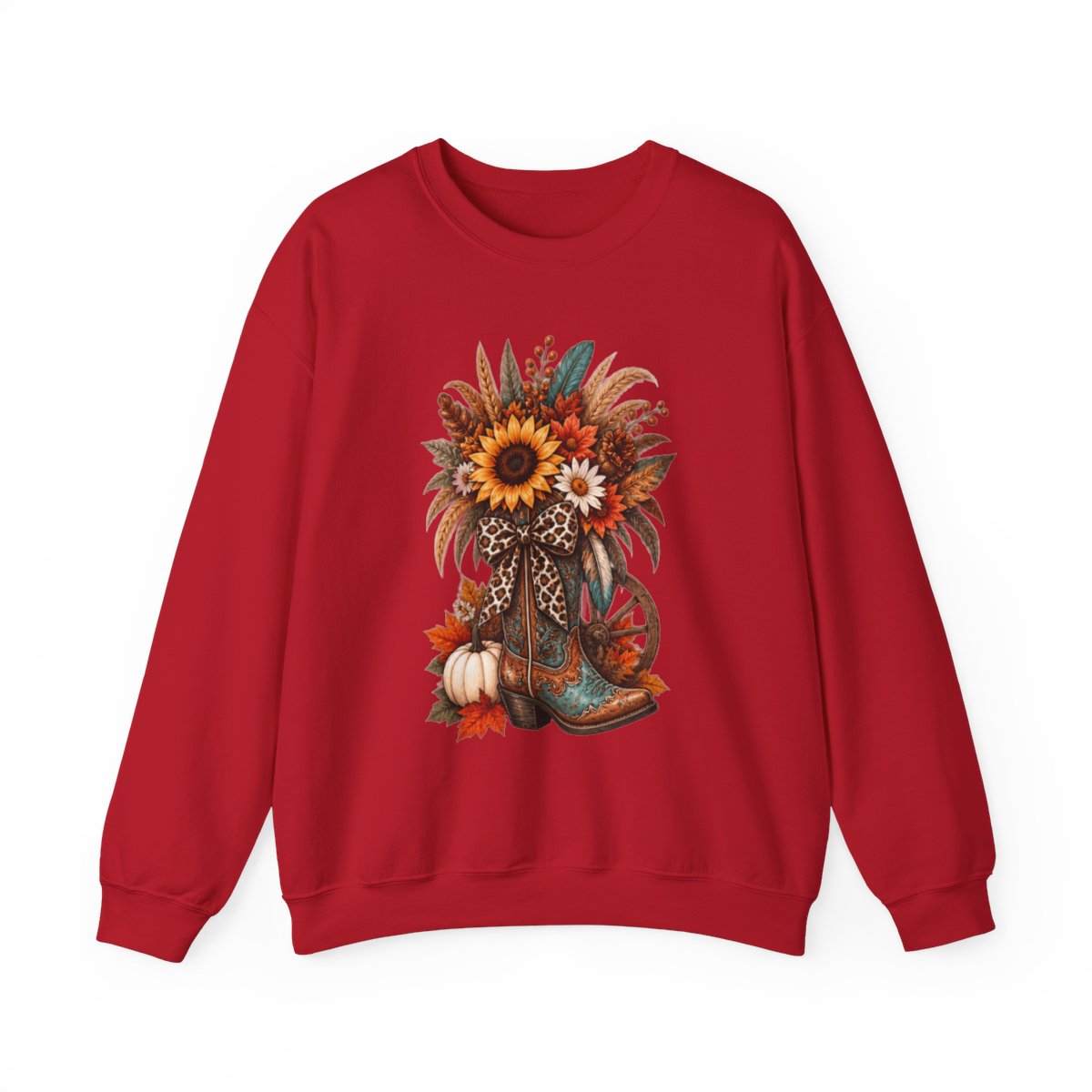 FALL COWGIRL BOOT Unisex Heavy Blend™ Crewneck Sweatshirt