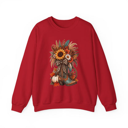 FALL COWGIRL BOOT Unisex Heavy Blend™ Crewneck Sweatshirt