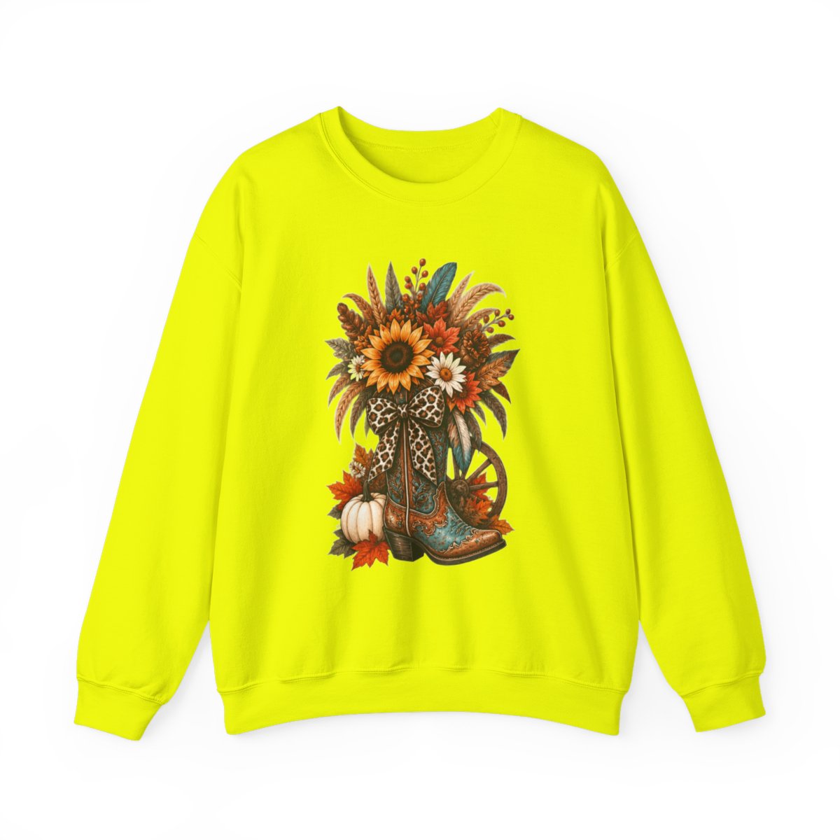 FALL COWGIRL BOOT Unisex Heavy Blend™ Crewneck Sweatshirt