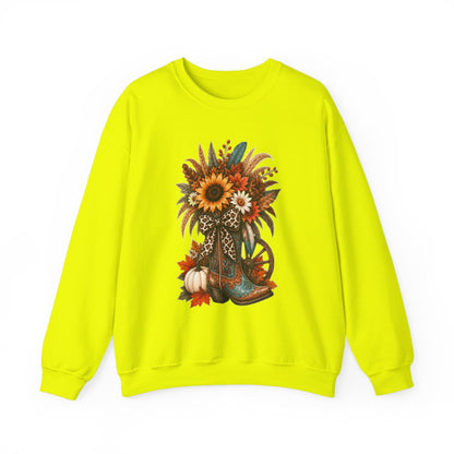 FALL COWGIRL BOOT Unisex Heavy Blend™ Crewneck Sweatshirt
