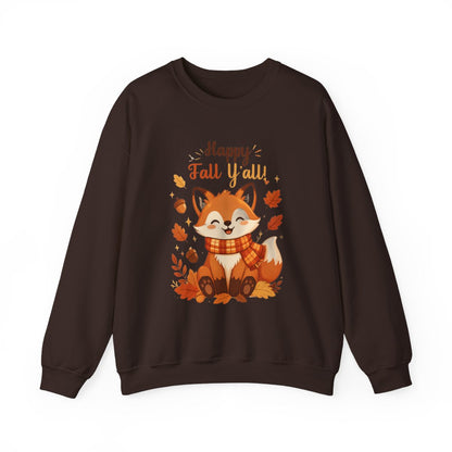 HAPPY FALL YALL FOX Unisex Heavy Blend™ Crewneck Sweatshirt