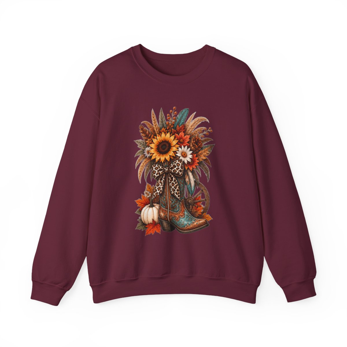 FALL COWGIRL BOOT Unisex Heavy Blend™ Crewneck Sweatshirt