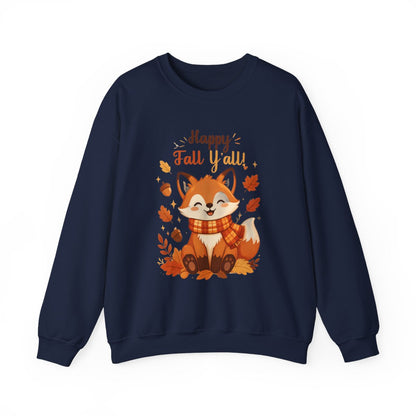HAPPY FALL YALL FOX Unisex Heavy Blend™ Crewneck Sweatshirt