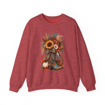 FALL COWGIRL BOOT Unisex Heavy Blend™ Crewneck Sweatshirt