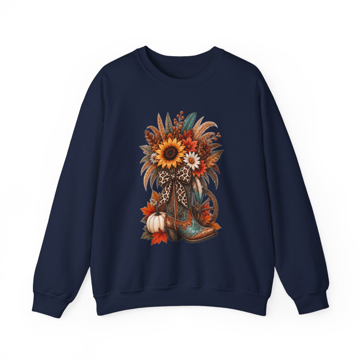 FALL COWGIRL BOOT Unisex Heavy Blend™ Crewneck Sweatshirt