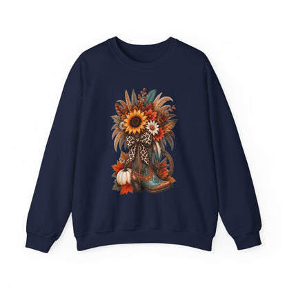 FALL COWGIRL BOOT Unisex Heavy Blend™ Crewneck Sweatshirt