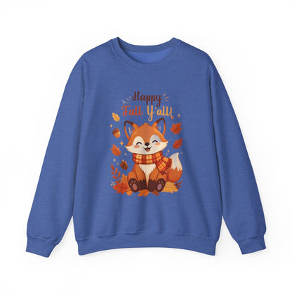 HAPPY FALL YALL FOX Unisex Heavy Blend™ Crewneck Sweatshirt