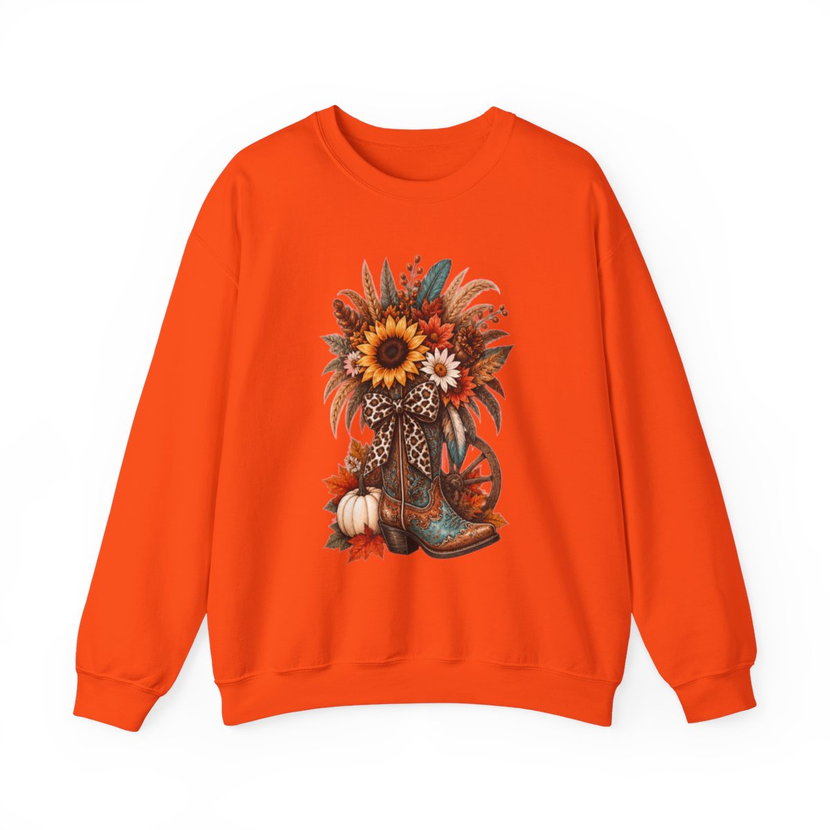 FALL COWGIRL BOOT Unisex Heavy Blend™ Crewneck Sweatshirt
