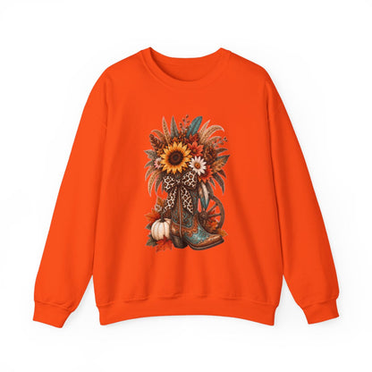 FALL COWGIRL BOOT Unisex Heavy Blend™ Crewneck Sweatshirt