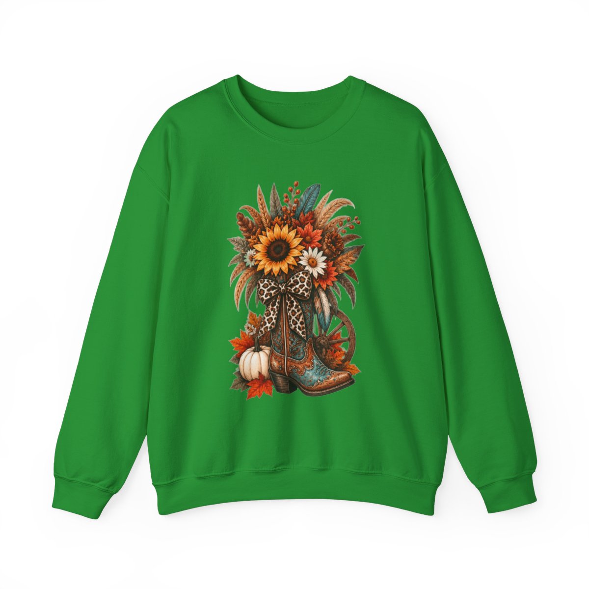 FALL COWGIRL BOOT Unisex Heavy Blend™ Crewneck Sweatshirt
