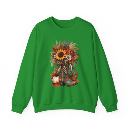 FALL COWGIRL BOOT Unisex Heavy Blend™ Crewneck Sweatshirt