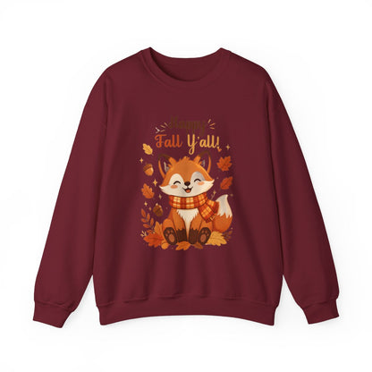 HAPPY FALL YALL FOX Unisex Heavy Blend™ Crewneck Sweatshirt