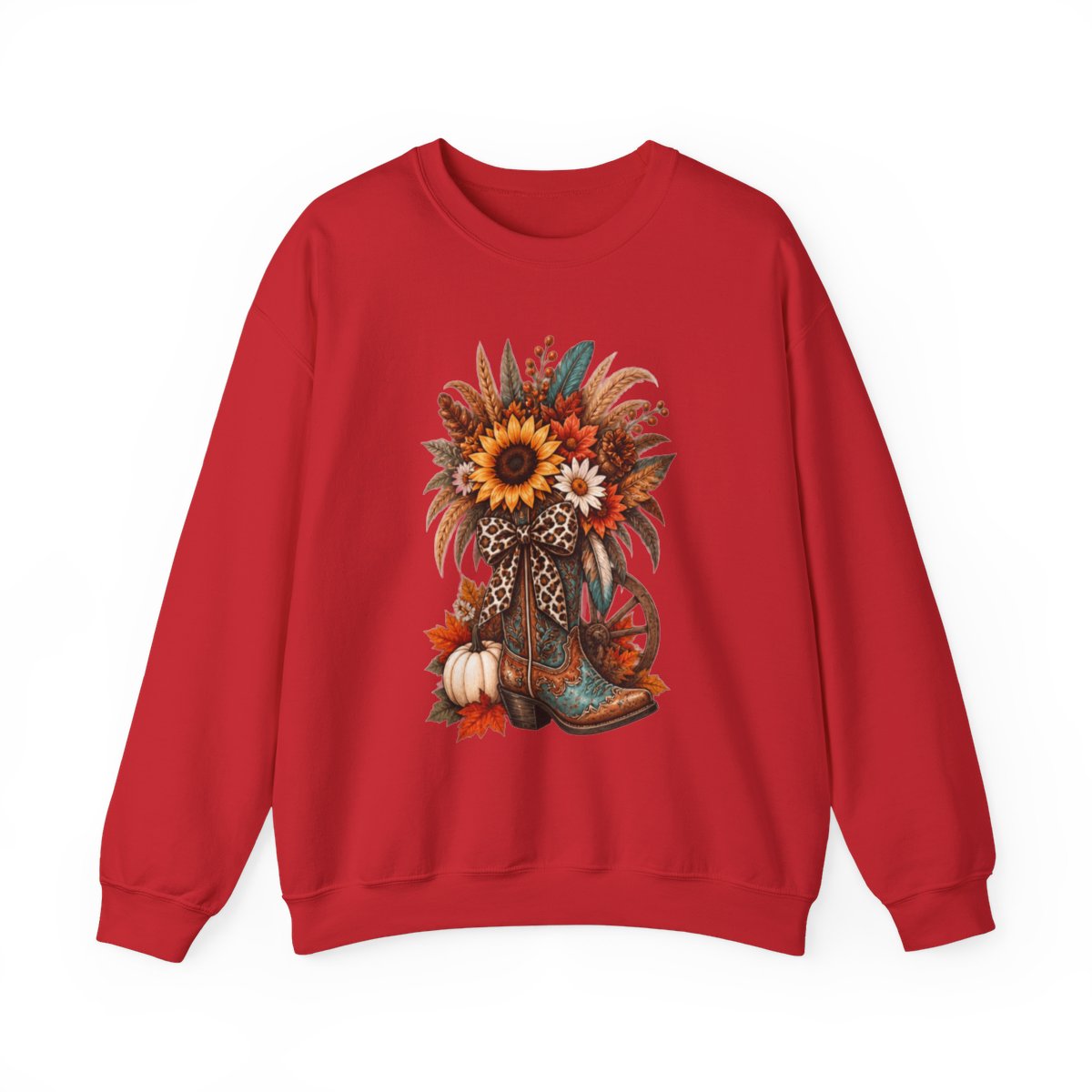 FALL COWGIRL BOOT Unisex Heavy Blend™ Crewneck Sweatshirt