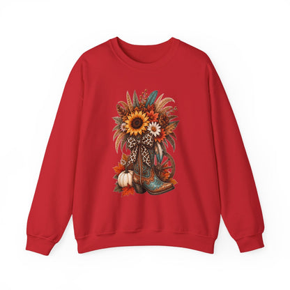 FALL COWGIRL BOOT Unisex Heavy Blend™ Crewneck Sweatshirt