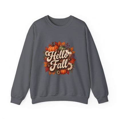 HELLO FALL PUMPKINS Unisex Heavy Blend™ Crewneck Sweatshirt