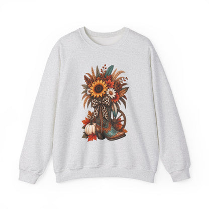 FALL COWGIRL BOOT Unisex Heavy Blend™ Crewneck Sweatshirt
