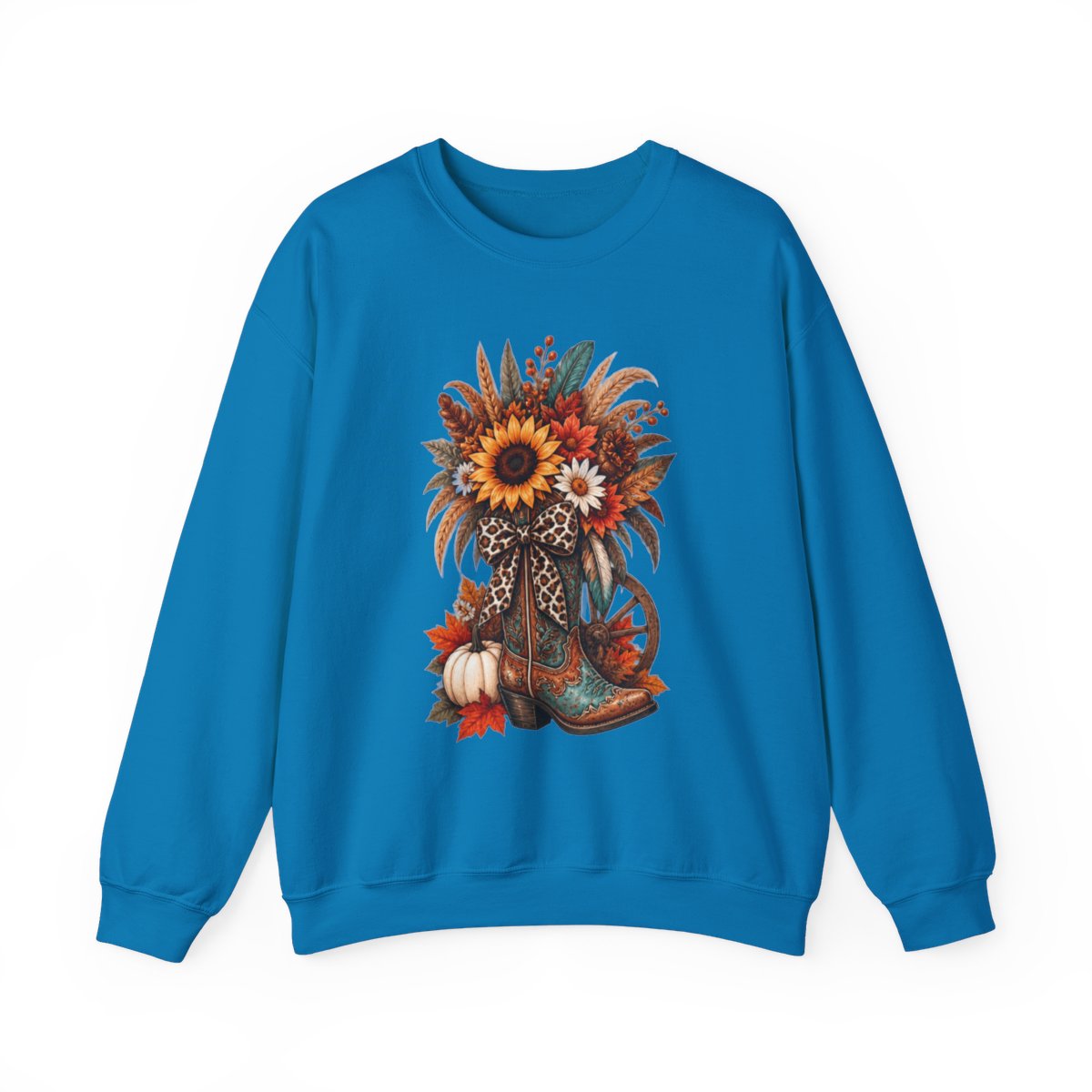 FALL COWGIRL BOOT Unisex Heavy Blend™ Crewneck Sweatshirt